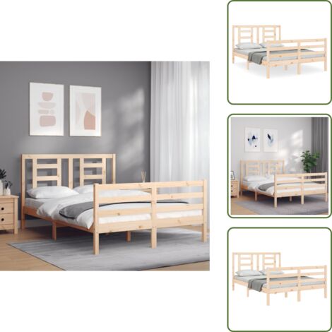vidaXL Giroletto con Testiera 120x200 cm in Legno Massello