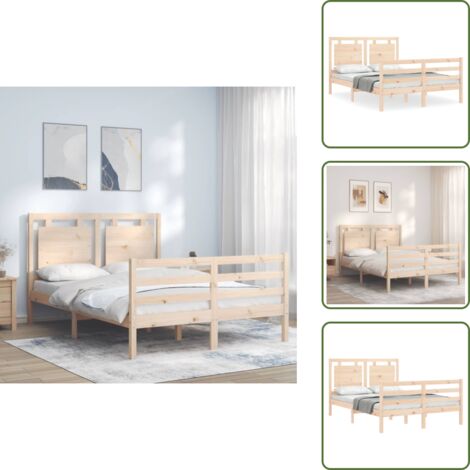 vidaXL Giroletto con Testiera 120x200 cm in Legno Massello
