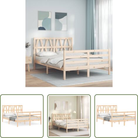 vidaXL Giroletto con Testiera 120x200 cm in Legno Massello