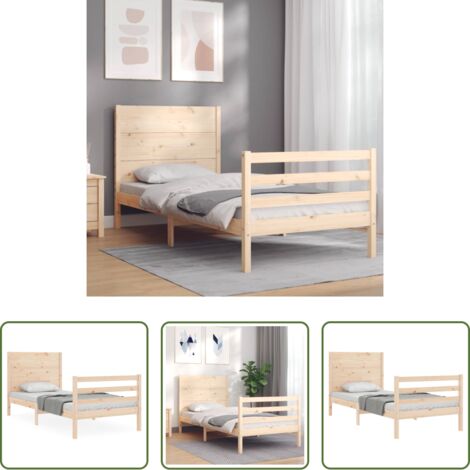 vidaXL Giroletto con Testiera 90x200 cm in Legno Massello