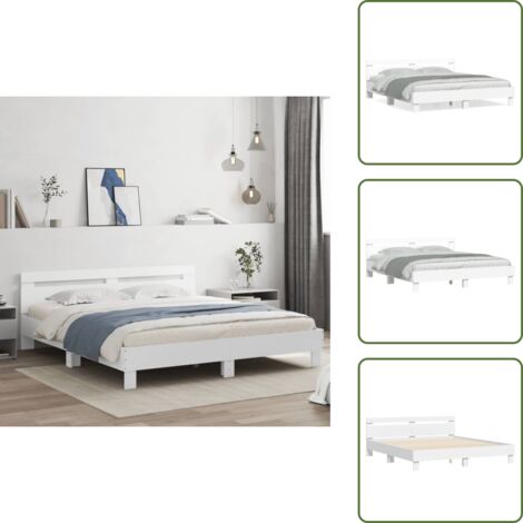 - vidaXL Giroletto con Testiera Bianco 200x200 cm in Legno Multistrato -