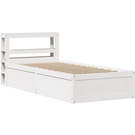 vidaXL Giroletto con Testiera Bianco 75x190 cm Legno Massello di Pino