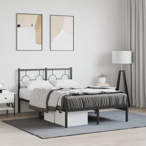 vidaXL Giroletto con Testiera in Metallo Nero 120x190 cm