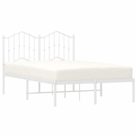 vidaXL Giroletto con Testiera Metallo Bianco 120x190 cm