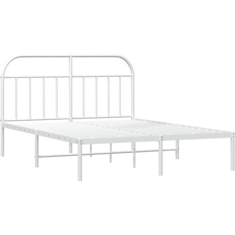 vidaXL Giroletto con Testiera Metallo Bianco 183x213 cm