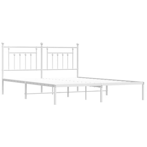 vidaXL Giroletto con Testiera Metallo Bianco 183x213 cm