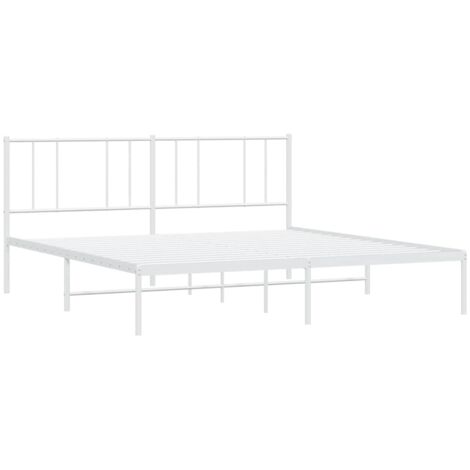 vidaXL Giroletto con Testiera Metallo Bianco 193x203 cm