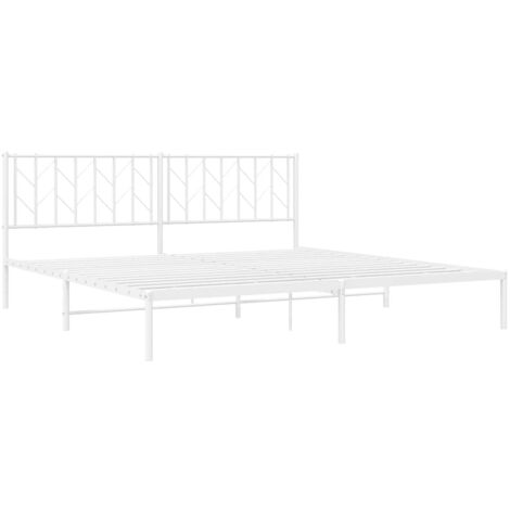 vidaXL Giroletto con Testiera Metallo Bianco 193x203 cm