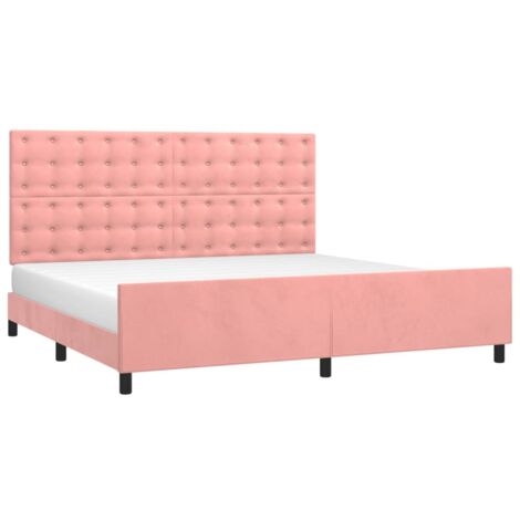 vidaXL Giroletto con Testiera Rosa 200x200 cm in Velluto