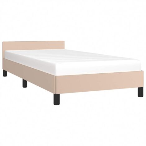 vidaXL Giroletto con Testiera senza Materasso Cappuccino 90x190 cm