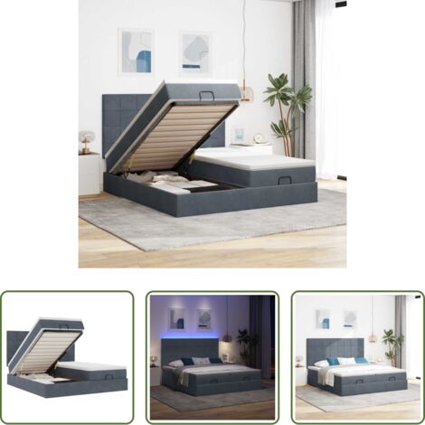 vidaXL Giroletto con testiera -  Struttura Letto Pouf con Materassi 180x200 cm Velluto