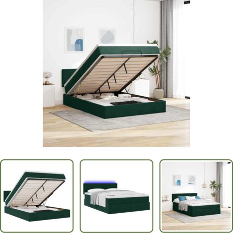 vidaXL Giroletto con testiera -  Struttura Letto Pouf con Materasso 140x200 cm in Velluto