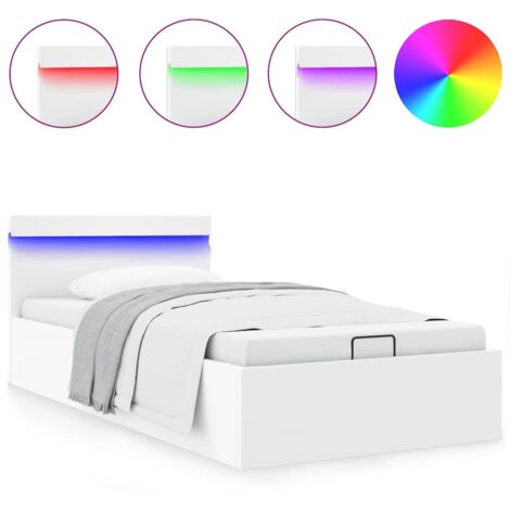 vidaXL Giroletto Contenitore Idraulico LED Bianco Similpelle 100x200cm