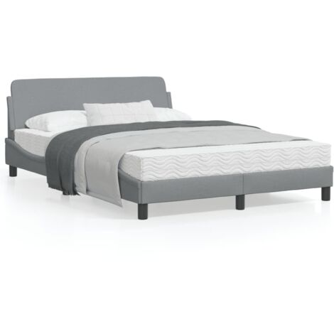 vidaXL Giroletto Dover Grigio Chiaro 140x190 cm Tessuto