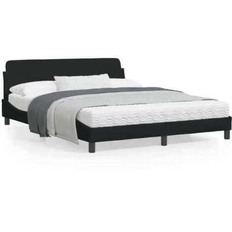 vidaXL Giroletto Dover Nero 160x200 cm in Tessuto