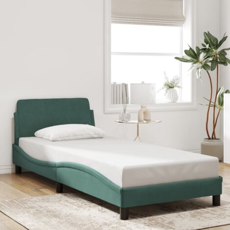 vidaXL Giroletto Dover Verde Scuro 90x200 cm in Velluto