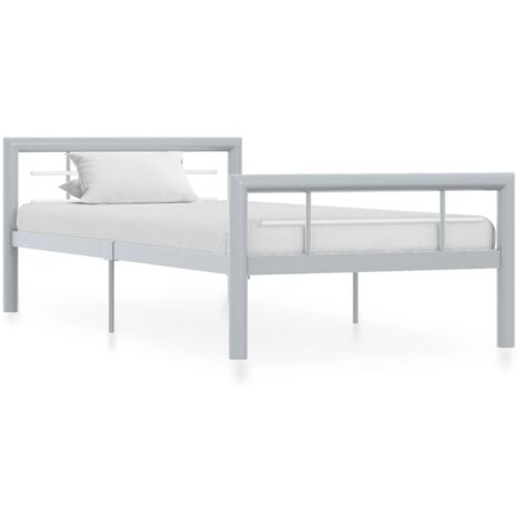 vidaXL Giroletto Grigio e Bianco in Metallo 100x200 cm