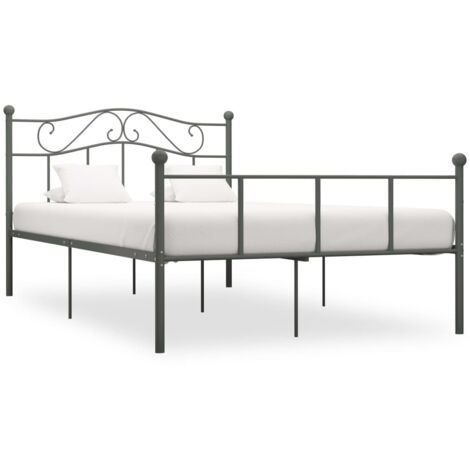vidaXL Giroletto Grigio in Metallo 160x200 cm