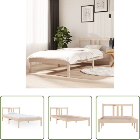 vidaXL Giroletto in legno -  Giroletto in Legno Massello 90x190 cm Single