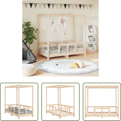 vidaXL Giroletto in legno -  Giroletto per Bambini 70x140 cm in Legno Massello di Pino