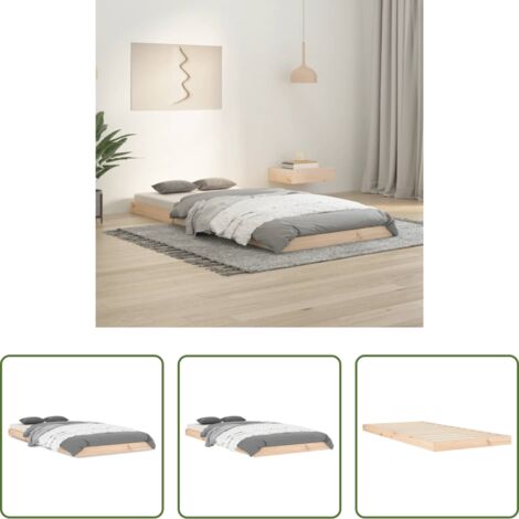 vidaXL Giroletto in legno -  Giroletto senza Materasso 90x200 cm in Legno Massello di Pino