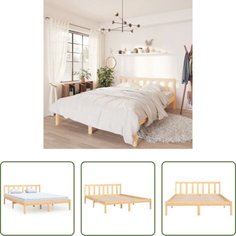 vidaXL Giroletto in Legno Massello 135x190 cm Small Double