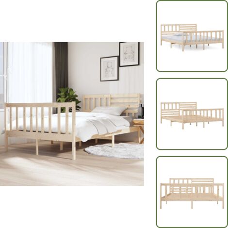 vidaXL Giroletto in Legno Massello 140x190 cm