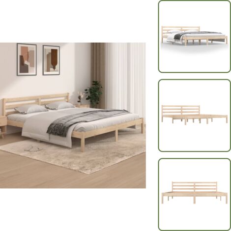 vidaXL Giroletto in Legno Massello 180x200 cm Super King