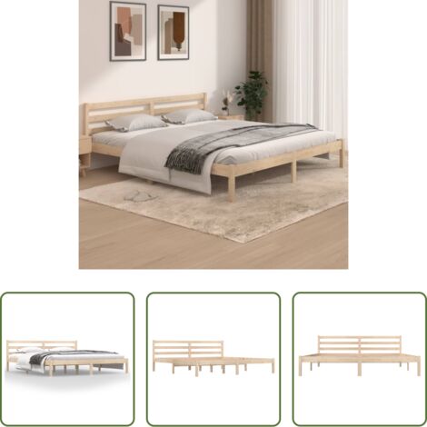 vidaXL Giroletto in Legno Massello 180x200 cm Super King