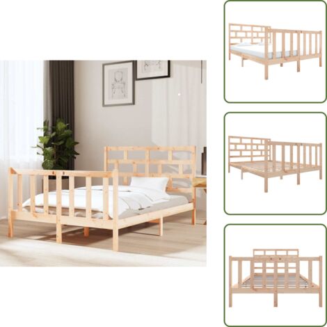 vidaXL Giroletto in Legno Massello di Pino 120x190cm Small Double