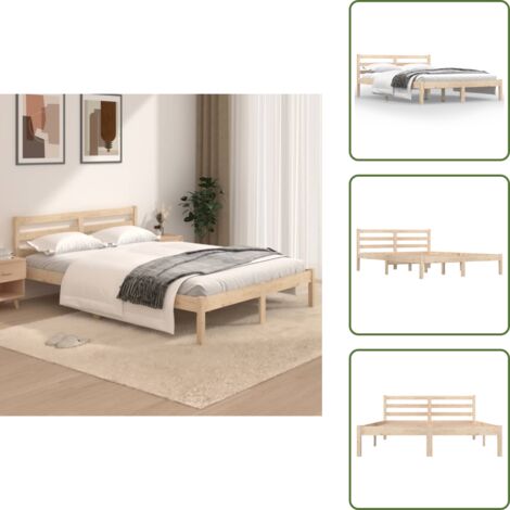vidaXL Giroletto in Legno Massello di Pino 120x190cm Small Double