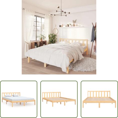 vidaXL Giroletto in Legno Massello di Pino 120x190cm Small Double