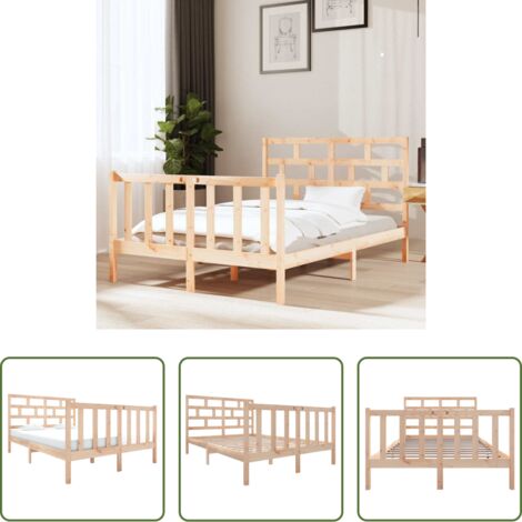 vidaXL Giroletto in Legno Massello di Pino 120x190cm Small Double