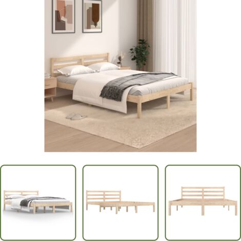 vidaXL Giroletto in Legno Massello di Pino 120x190cm Small Double