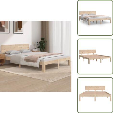 vidaXL Giroletto in Legno Massello di Pino 140x190 cm