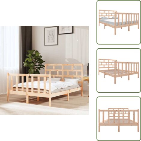 vidaXL Giroletto in Legno Massello di Pino 140x190 cm