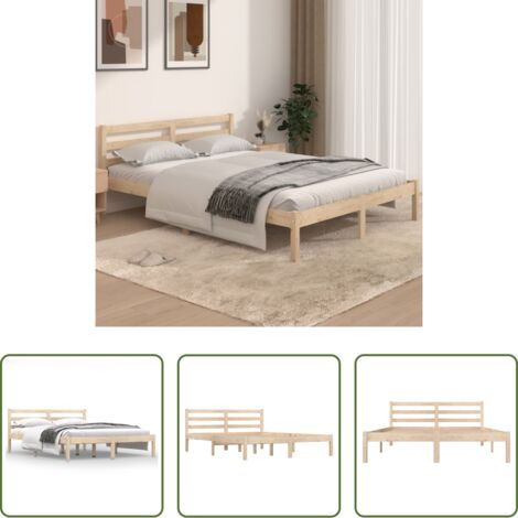 vidaXL Giroletto in Legno Massello di Pino 140x190 cm