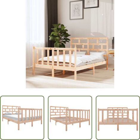 vidaXL Giroletto in Legno Massello di Pino 140x190 cm