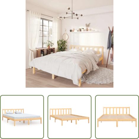 vidaXL Giroletto in Legno Massello di Pino 140x190 cm