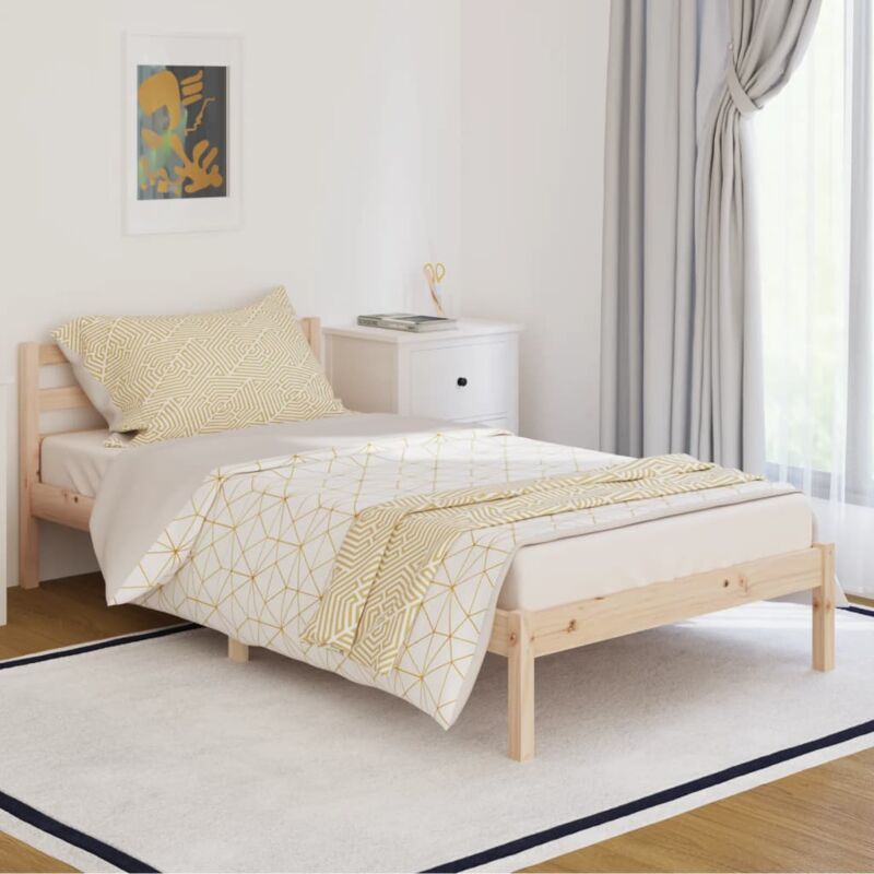 Telaio Letto, Letto per adulti in Legno Massello di Pino 100x200 cm Vidaxl 7197