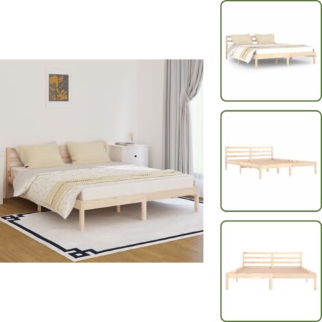 vidaXL Giroletto in Legno Massello di Pino 160x200 cm