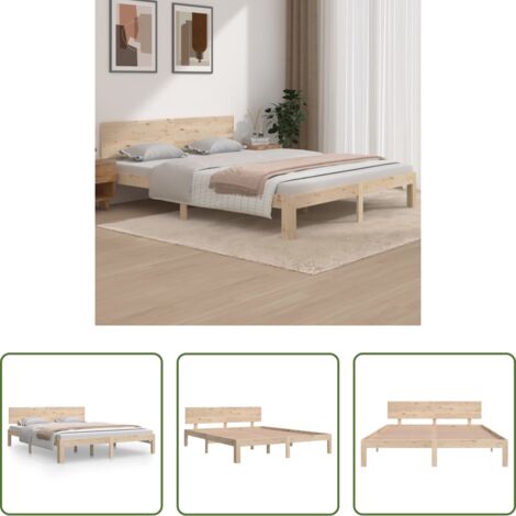 vidaXL Giroletto in Legno Massello di Pino 160x200 cm