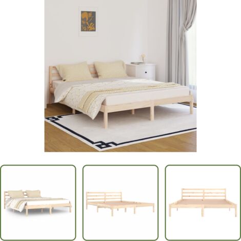 vidaXL Giroletto in Legno Massello di Pino 160x200 cm