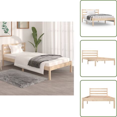 vidaXL Giroletto in Legno Massello di Pino 90x190 cm Single