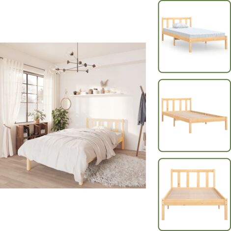 vidaXL Giroletto in Legno Massello di Pino 90x190 cm Single