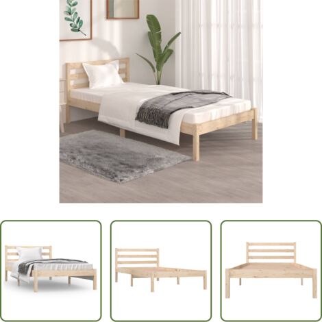 vidaXL Giroletto in Legno Massello di Pino 90x190 cm Single