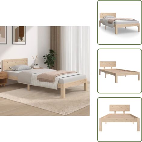 vidaXL Giroletto in Legno Massello di Pino 90x200 cm