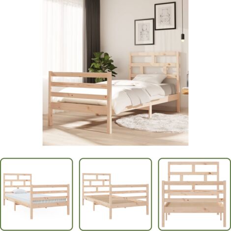 vidaXL Giroletto in Legno Massello di Pino 90x200 cm