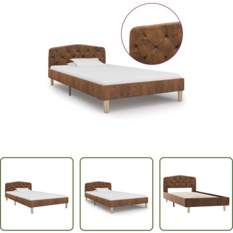 vidaXL Giroletto in MDF -  Giroletto Marrone in Similpelle Scamosciata 90x200 cm