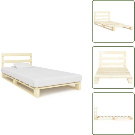 - vidaXL Giroletto in Pallet di Legno Massello di Pino 90x200 cm -